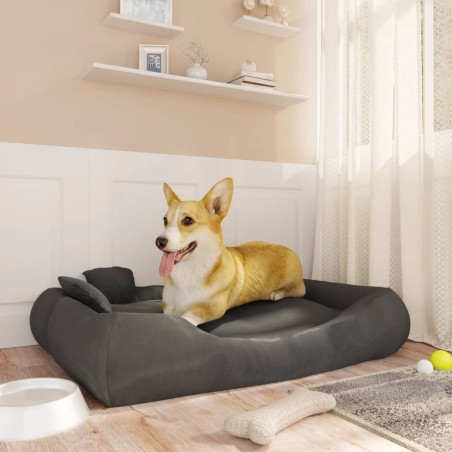 vidaXL Hundebett mit Kissen Dunkelgrau 89x75x19 cm Oxford-Gewebe