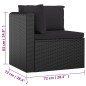 vidaXL 7-tlg. Garten-Lounge-Set mit Kissen Poly Rattan Schwarz vidaXL 7-tlg. Garten-Lounge-Set mit Kissen Poly Rattan Schwarz