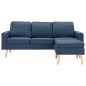 vidaXL 3-Sitzer-Sofa mit Hocker Blau Stoff vidaXL 3-Sitzer-Sofa mit Hocker Blau Stoff
