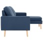 vidaXL 3-Sitzer-Sofa mit Hocker Blau Stoff vidaXL 3-Sitzer-Sofa mit Hocker Blau Stoff