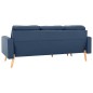 vidaXL 3-Sitzer-Sofa mit Hocker Blau Stoff vidaXL 3-Sitzer-Sofa mit Hocker Blau Stoff