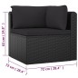 vidaXL 7-tlg. Garten-Lounge-Set mit Kissen Poly Rattan Schwarz vidaXL 7-tlg. Garten-Lounge-Set mit Kissen Poly Rattan Schwarz