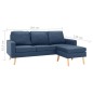 vidaXL 3-Sitzer-Sofa mit Hocker Blau Stoff vidaXL 3-Sitzer-Sofa mit Hocker Blau Stoff