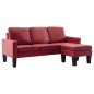 vidaXL 3-Sitzer-Sofa mit Hocker Weinrot Kunstleder vidaXL 3-Sitzer-Sofa mit Hocker Weinrot Kunstleder