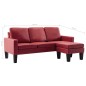 vidaXL 3-Sitzer-Sofa mit Hocker Weinrot Kunstleder vidaXL 3-Sitzer-Sofa mit Hocker Weinrot Kunstleder