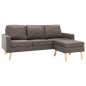 vidaXL 3-Sitzer-Sofa mit Hocker Taupe Stoff vidaXL 3-Sitzer-Sofa mit Hocker Taupe Stoff