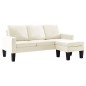 vidaXL 3-Sitzer-Sofa mit Hocker Creme Kunstleder vidaXL 3-Sitzer-Sofa mit Hocker Creme Kunstleder