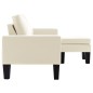 vidaXL 3-Sitzer-Sofa mit Hocker Creme Kunstleder vidaXL 3-Sitzer-Sofa mit Hocker Creme Kunstleder