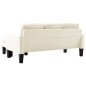 vidaXL 3-Sitzer-Sofa mit Hocker Creme Kunstleder vidaXL 3-Sitzer-Sofa mit Hocker Creme Kunstleder