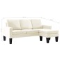 vidaXL 3-Sitzer-Sofa mit Hocker Creme Kunstleder vidaXL 3-Sitzer-Sofa mit Hocker Creme Kunstleder