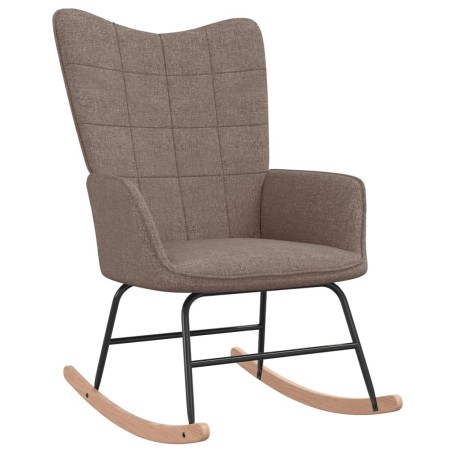 vidaXL Schaukelstuhl Taupe Stoff