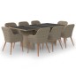 9-tlg. Garten-Essgruppe Poly Rattan Braun 9-tlg. Garten-Essgruppe Poly Rattan Braun