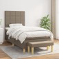 vidaXL Boxspringbett mit Matratze Taupe 100x200 cm Stoff vidaXL Boxspringbett mit Matratze Taupe 100x200 cm Stoff