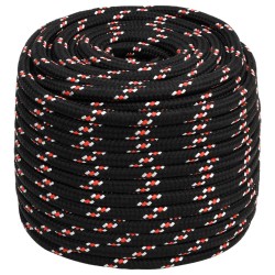 vidaXL Bootsseil Schwarz 16 mm 25 m Polypropylen