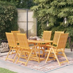 vidaXL 7-tlg. Garten-Essgruppe Massivholz Teak 