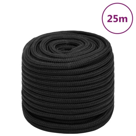 vidaXL Bootsseil Schwarz 18 mm 25 m Polypropylen