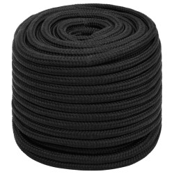 vidaXL Bootsseil Schwarz 18 mm 25 m Polypropylen
