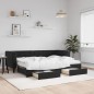 vidaXL Tagesbett Ausziehbar mit Schubladen Schwarz 80x200 cm Samt vidaXL Tagesbett Ausziehbar mit Schubladen Schwarz 80x200 cm Samt