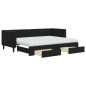 vidaXL Tagesbett Ausziehbar mit Schubladen Schwarz 80x200 cm Samt vidaXL Tagesbett Ausziehbar mit Schubladen Schwarz 80x200 cm Samt