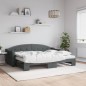 vidaXL Tagesbett Ausziehbar mit Matratzen Dunkelgrau 80x200 cm Stoff vidaXL Tagesbett Ausziehbar mit Matratzen Dunkelgrau 80x200 cm Stoff