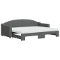 vidaXL Tagesbett Ausziehbar mit Matratzen Dunkelgrau 80x200 cm Stoff vidaXL Tagesbett Ausziehbar mit Matratzen Dunkelgrau 80x200 cm Stoff