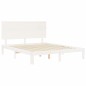 vidaXL Massivholzbett mit Kopfteil Weiß 160x200 cm vidaXL Massivholzbett mit Kopfteil Weiß 160x200 cm