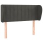 vidaXL Kopfteil mit Ohren Dunkelgrau 83x23x78/88 cm Samt