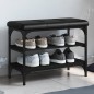 vidaXL Schuhbank Schwarz 62x32x47 cm Holzwerkstoff vidaXL Schuhbank Schwarz 62x32x47 cm Holzwerkstoff