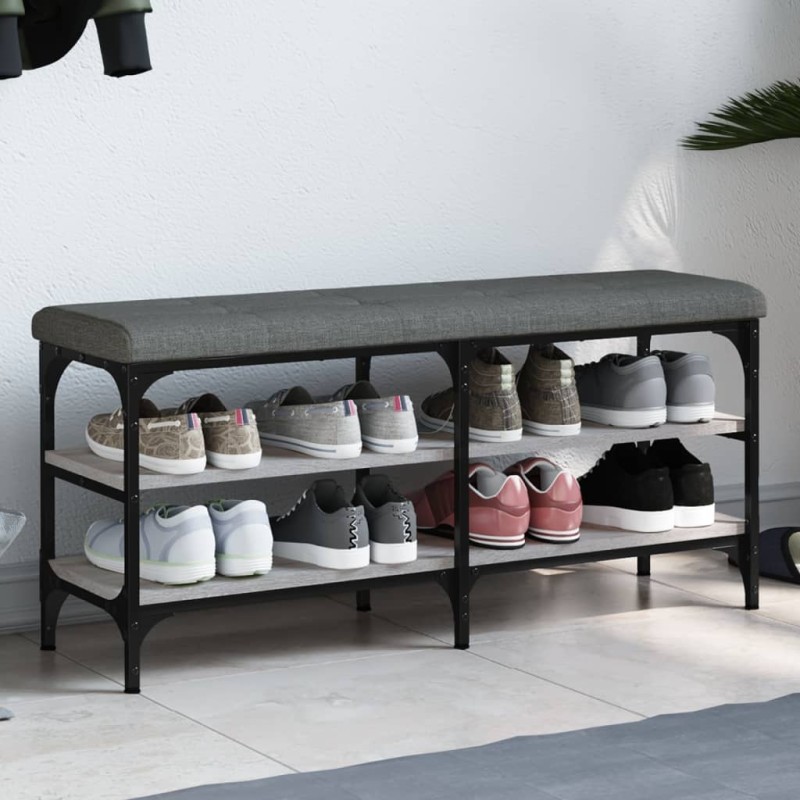 vidaXL Schuhbank Grau Sonoma 102x32x47 cm Holzwerkstoff vidaXL Schuhbank Grau Sonoma 102x32x47 cm Holzwerkstoff