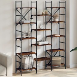vidaXL Bücherregal Räuchereiche 127,5x28,5x172,5 cm Holzwerkstoff