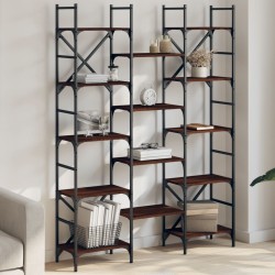 vidaXL Bücherregal Braun Eichen-Optik 127,5x28,5x172,5cm Holzwerkstoff