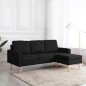 vidaXL 3-Sitzer-Sofa mit Hocker Schwarz Stoff vidaXL 3-Sitzer-Sofa mit Hocker Schwarz Stoff