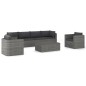 7-tlg. Garten-Lounge-Set mit Kissen Poly Rattan Grau 7-tlg. Garten-Lounge-Set mit Kissen Poly Rattan Grau