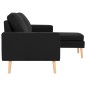 vidaXL 3-Sitzer-Sofa mit Hocker Schwarz Stoff vidaXL 3-Sitzer-Sofa mit Hocker Schwarz Stoff