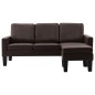 vidaXL 3-Sitzer-Sofa mit Hocker Braun Kunstleder vidaXL 3-Sitzer-Sofa mit Hocker Braun Kunstleder