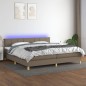 vidaXL Boxspringbett mit Matratze & LED Taupe 200x200 cm Stoff vidaXL Boxspringbett mit Matratze & LED Taupe 200x200 cm Stoff