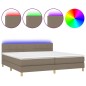 vidaXL Boxspringbett mit Matratze & LED Taupe 200x200 cm Stoff vidaXL Boxspringbett mit Matratze & LED Taupe 200x200 cm Stoff