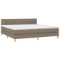 vidaXL Boxspringbett mit Matratze & LED Taupe 200x200 cm Stoff vidaXL Boxspringbett mit Matratze & LED Taupe 200x200 cm Stoff
