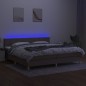 vidaXL Boxspringbett mit Matratze & LED Taupe 200x200 cm Stoff vidaXL Boxspringbett mit Matratze & LED Taupe 200x200 cm Stoff