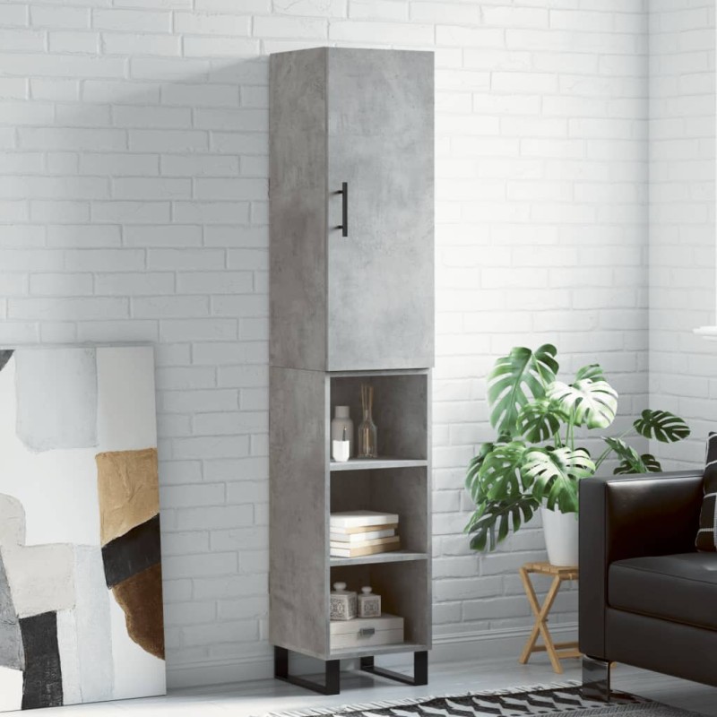 vidaXL Highboard Betongrau 34,5x34x180 cm Holzwerkstoff vidaXL Highboard Betongrau 34,5x34x180 cm Holzwerkstoff