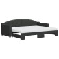 vidaXL Tagesbett Ausziehbar mit Matratzen Schwarz 80x200 cm Stoff vidaXL Tagesbett Ausziehbar mit Matratzen Schwarz 80x200 cm Stoff