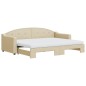 vidaXL Tagesbett Ausziehbar mit Matratzen Creme 80x200 cm Stoff vidaXL Tagesbett Ausziehbar mit Matratzen Creme 80x200 cm Stoff