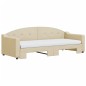 vidaXL Tagesbett Ausziehbar mit Matratzen Creme 80x200 cm Stoff vidaXL Tagesbett Ausziehbar mit Matratzen Creme 80x200 cm Stoff