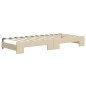 vidaXL Tagesbett Ausziehbar mit Matratzen Creme 80x200 cm Stoff vidaXL Tagesbett Ausziehbar mit Matratzen Creme 80x200 cm Stoff