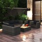 8-tlg. Garten-Lounge-Set mit Kissen Poly Rattan Grau 8-tlg. Garten-Lounge-Set mit Kissen Poly Rattan Grau