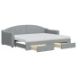 vidaXL Tagesbett Ausziehbar mit Schubladen Hellgrau 80x200 cm Stoff vidaXL Tagesbett Ausziehbar mit Schubladen Hellgrau 80x200 cm Stoff