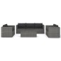 8-tlg. Garten-Lounge-Set mit Kissen Poly Rattan Grau 8-tlg. Garten-Lounge-Set mit Kissen Poly Rattan Grau