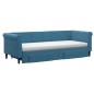 vidaXL Tagesbett Ausziehbar mit Schubladen Blau 80x200 cm Samt vidaXL Tagesbett Ausziehbar mit Schubladen Blau 80x200 cm Samt