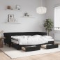 vidaXL Tagesbett Ausziehbar mit Schubladen Schwarz 80x200 cm Samt vidaXL Tagesbett Ausziehbar mit Schubladen Schwarz 80x200 cm Samt