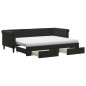 vidaXL Tagesbett Ausziehbar mit Schubladen Schwarz 80x200 cm Samt vidaXL Tagesbett Ausziehbar mit Schubladen Schwarz 80x200 cm Samt